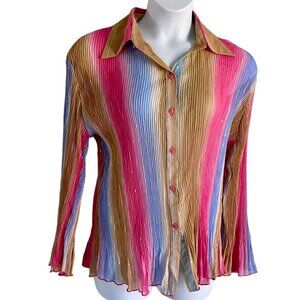 Bam Bu Women's Striped Button Up Top Size 48 XL to 2XL NEW NWT